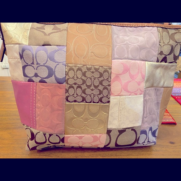 Coach Signature Patchwork Tote K0893-F11709 Purse - Picture 11 of 14